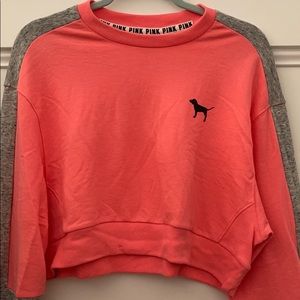 VS PINK Long Sleeve Coral Cropped Sweater